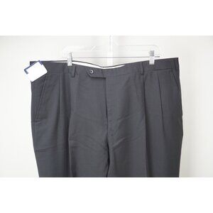 Burberry Dark Blue Woven 100% Wool Dress Pants Sz 62 NEW